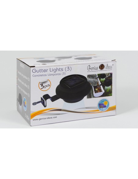 Genius Ideas Lumière solaire pour gouttière Ensemble de 3