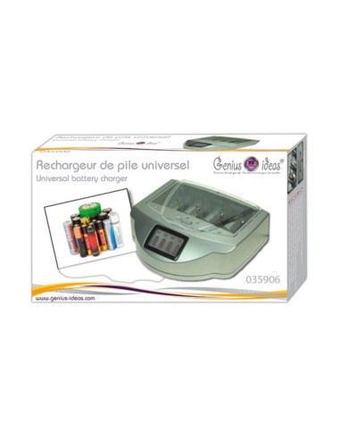 Genius Ideas Chargeur de batterie Universel LCD