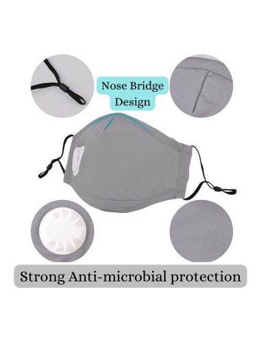 Masque en Coton Lavable Avec Filtres en Carbone 2