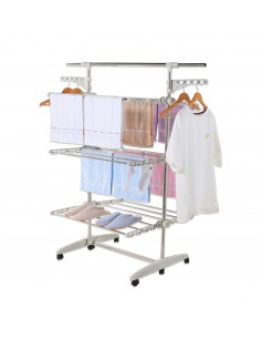 Herzberg HG-5015 Séchoir à linge pliable multifonction? Blanc