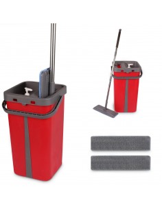 Cenocco CC-9077 Vadrouille Plate Avec Seau Rouge