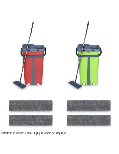 Cenocco CC-9077 Vadrouille Plate Avec Seau Rouge