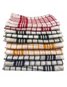 Cenocco 10 Serviette de Cuisine en Coton à Armure Fine et à Carreaux Vintage