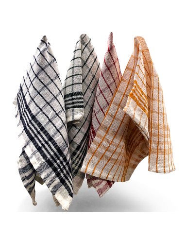 Cenocco 10 Serviette de Cuisine en Coton à Armure Fine et à Carreaux Vintage