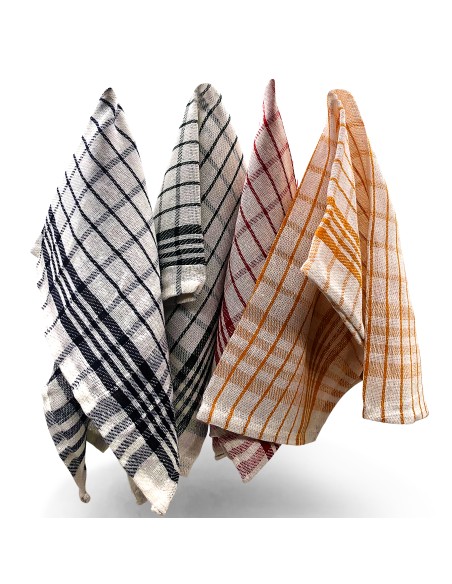 Cenocco 10 Serviette de Cuisine en Coton à Armure Fine et à Carreaux Vintage