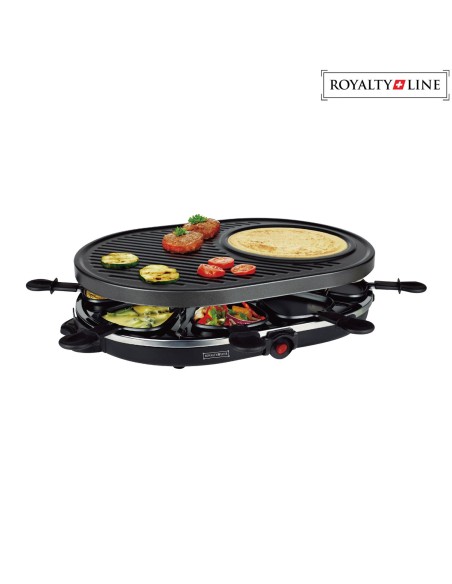 Royalty Line 2 in 1 Elektrogrill mit 8 Stück Raclette
