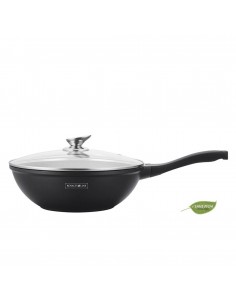 Royalty Line RL-BW30M Plaque de Cuisson au Wok avec Revêtement en Marbre 30 cm