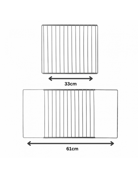 Herzberg HG-03213 Grille De Cuisson Universelle Pour Four Et Grille À Sous-verre Réglable