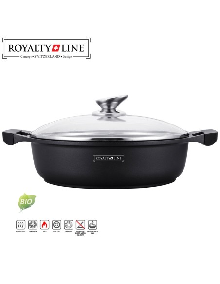 Royalty Line RL-BR28M Casserole basse en revêtement de marbre 28cm