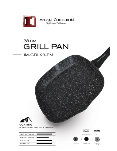 Imperial Collection Poêle à griller enduite de marbre 28 cm