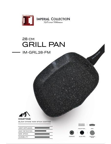 Imperial Collection Poêle à griller enduite de marbre 28 cm