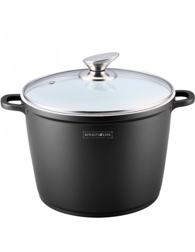Royalty Line RL-AD24M Casserole à revêtement en marbre avec couvercle en verre 24cm