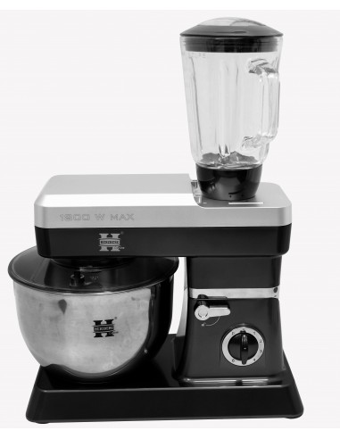 Herzberg HG-5065 2 en 1 6.5L Stand Mixer et 1.7 Blender 1200W Noire