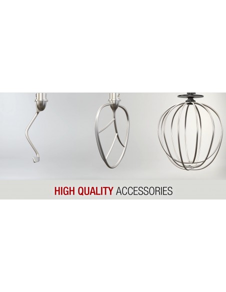 Herzberg HG-5065 2 en 1 6.5L Stand Mixer et 1.7 Blender 1200W Argent