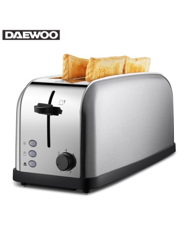 Daewoo SYM-1311 Grille-pain en Acier Inoxydable 2 Tiroirs 4 Tranches