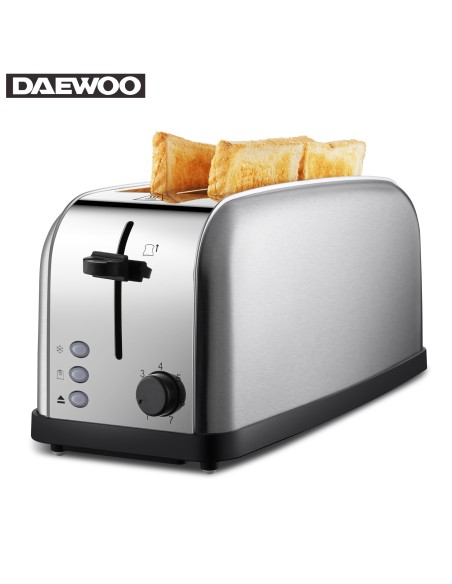 Daewoo SYM-1311 Grille-pain en Acier Inoxydable 2 Tiroirs 4 Tranches