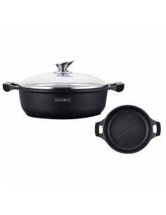 Royalty Line RL-BR30M  Marmite À Soupe Peu Profonde En Marbre 30cm 2