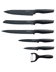 Royalty Line RL-MB5 Set de couteaux de revêtement anti-adhésif5PCS Noire