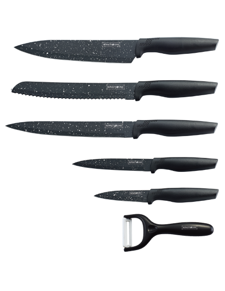 Royalty Line RL-MB5 Set de couteaux de revêtement anti-adhésif5PCS Noire