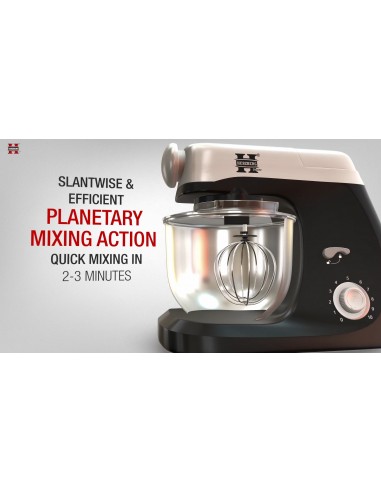Herzberg HG-5029 Batteur Sur Socle 3 En 1 De 800 W Avec Action De Battement Planétaire Noire