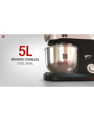 Herzberg HG-5029 Batteur Sur Socle 3 En 1 De 800 W Avec Action De Battement Planétaire Gris