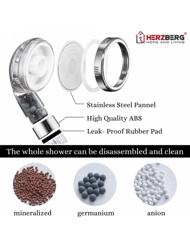 Herzberg HG-5012 Pommeau de Douche Minéralisé