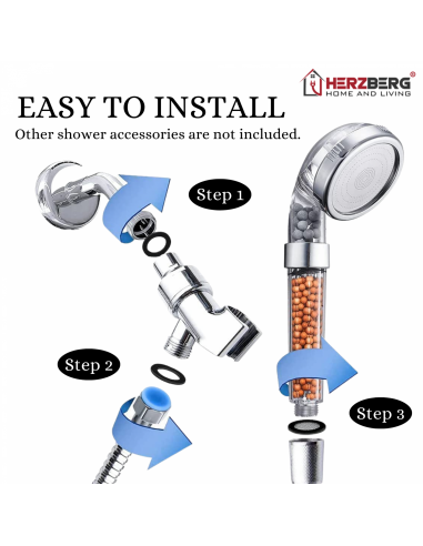 Herzberg HG-5012 Pommeau de Douche Minéralisé