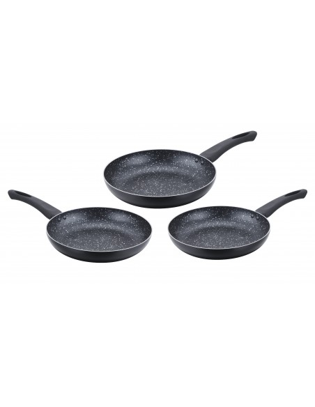 Cenocco Ensemble De 3 Poêles à Frire Avec Revêtement En Marbre Noire