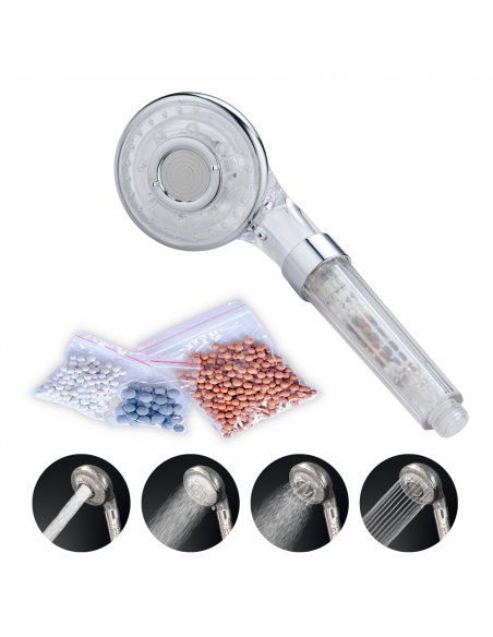 Herzberg HG-8023 Pommeau de Douche Personnel Boule de Minéralisation à Activation Antibactérienne