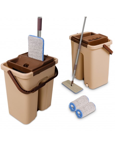 Cenocco CC-9070 Vadrouille Plate Avec Seau Brun