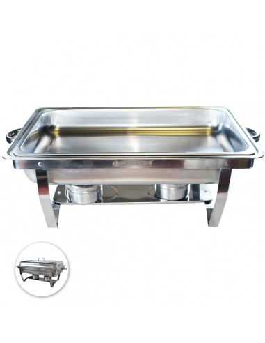 Herzberg HG-8022-1 Chafing Dish en acier inoxydable de 9 pintes 1 contenant