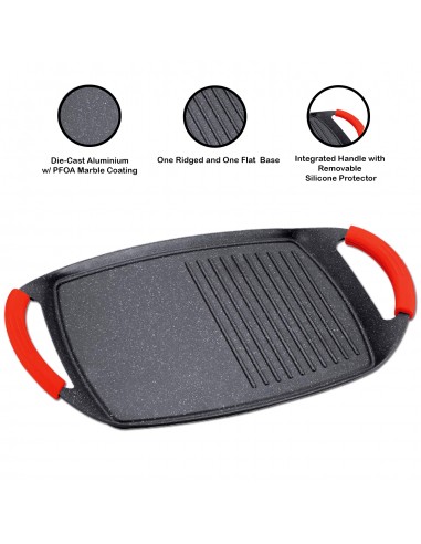 Royalty line RL-BTG47M? Poêle à Griller à Deux Poignées Revêtue de Marbre.