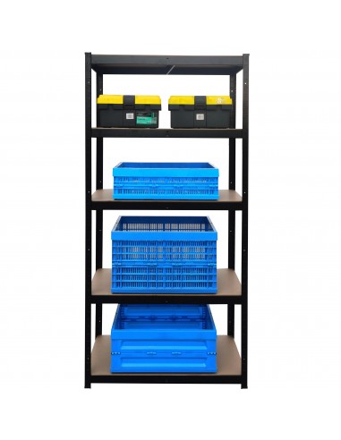 Herzberg HG-8027BLK Etagère de Rangement Enduite Noire