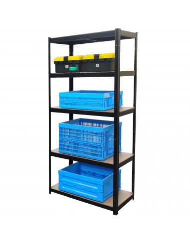 Herzberg HG-8027BLK Etagère de Rangement Enduite Noire