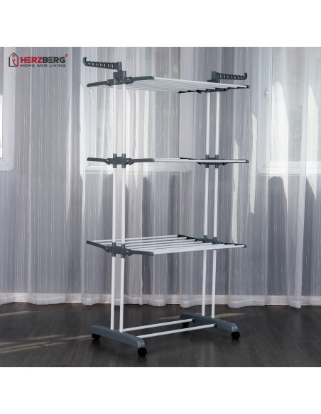 Herzberg HG-8034GRY Porte-vêtements de Déménagement Grijs