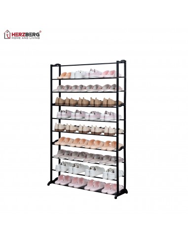Herzberg HG-8077 Organisateur de Porte-Chaussures à 9 Niveaux Gris
