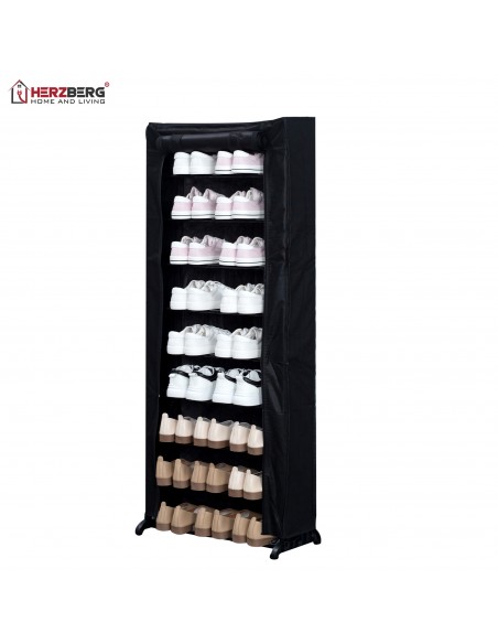 Herzberg HG-8076 Petit Organisateur de Porte-chaussures à 9 Niveaux Noire