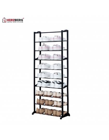 Herzberg HG-8076 Petit Organisateur de Porte-chaussures à 9 Niveaux Gris