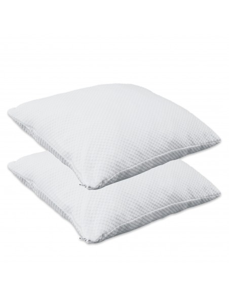 Herzberg HG-65X2 Oreiller 2 Pièces en Mousse Viscoélastique Déchiquetée