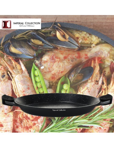 Imperial Collection Poêle à paella de 36 cm avec poignées en silicone