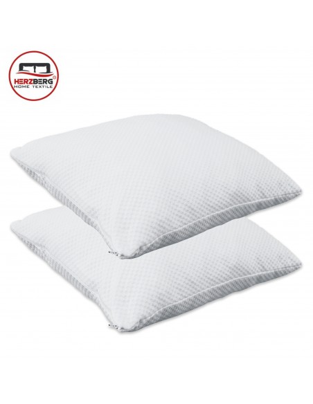 Herzberg HG-65X2 Oreiller 2 Pièces en Mousse Viscoélastique Déchiquetée