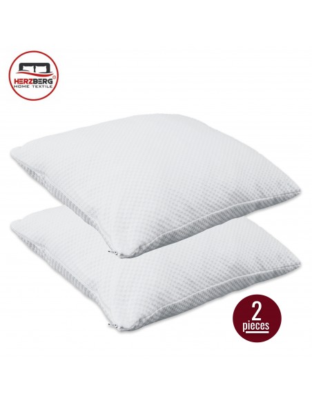 Herzberg HG-65X2 Oreiller 2 Pièces en Mousse Viscoélastique Déchiquetée