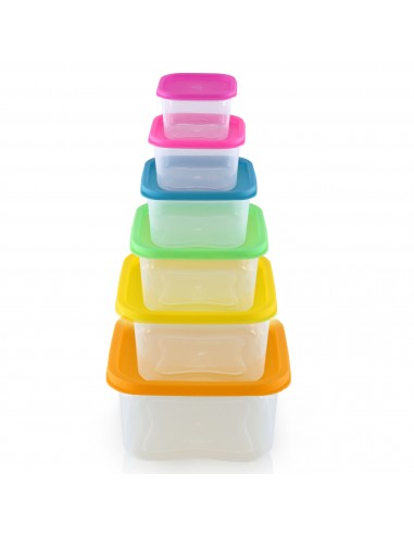 Herzberg Ensemble de contenants carrés 6 en 1 pour aliments