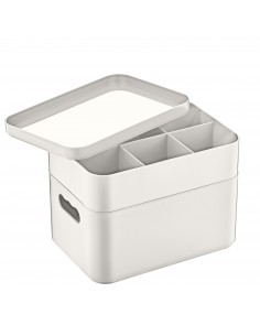 Herzberg HG-OKY676 Boîte de rangement polyvalente à 2 couches Gris