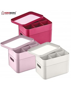 Herzberg HG-OKY676 Boîte de rangement polyvalente à 2 couches Gris 2