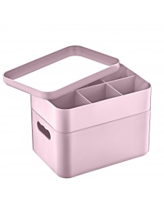 Herzberg HG-OKY676 Boîte de rangement polyvalente à 2 couches Mauve