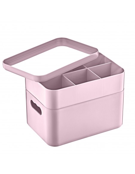 Herzberg HG-OKY676 Boîte de rangement polyvalente à 2 couches Mauve