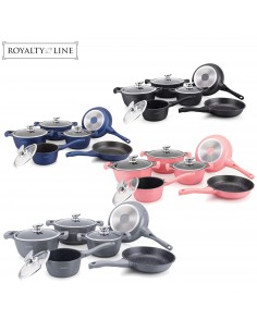 Royalty Line RL-BS1010M Batterie de cuisine 10 pièces à revêtement céramique Rouge/Noir 2