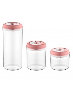 HerzbergEnsemble de pots de stockage sous vide Rose
