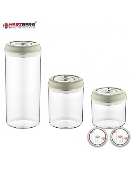 HerzbergEnsemble de pots de stockage sous vide Rose